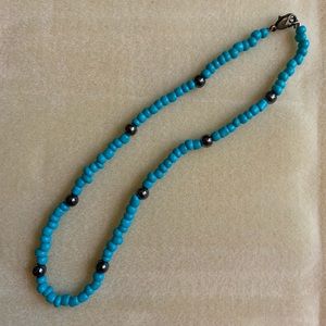 Western turquoise beaded choker